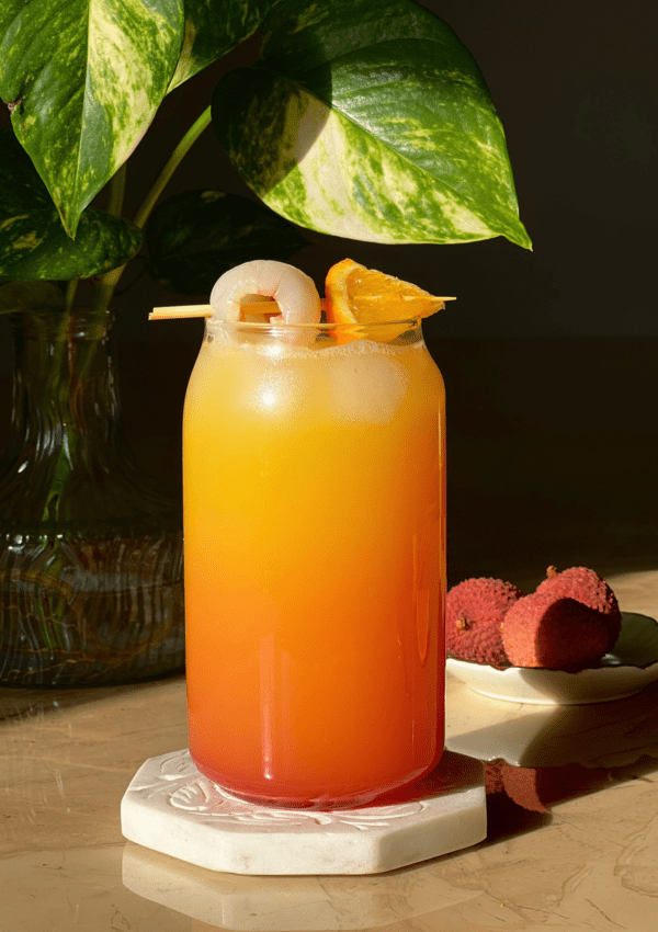 lychee sunrise mocktail