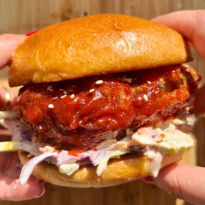 korean fried chicken burger shot