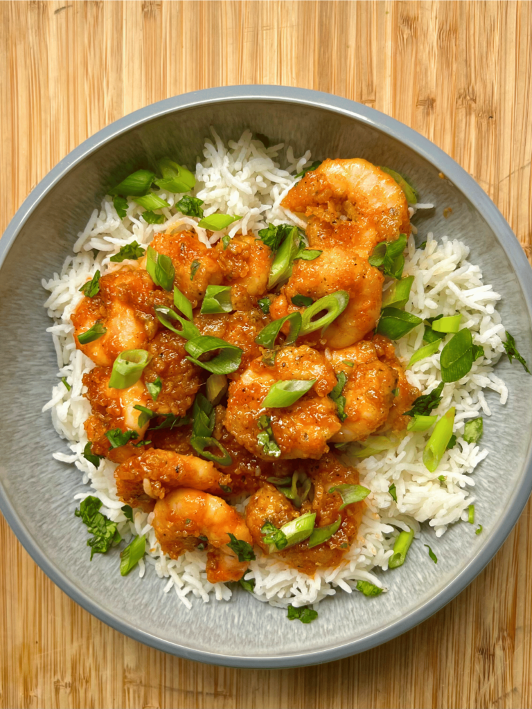 Cripsy Spicy Shrimp bowl final dish