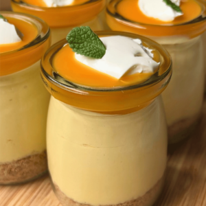 no bake mini mango cheesecakes