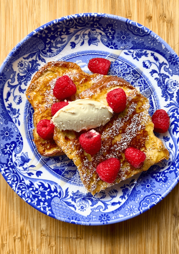 Raspberry and Clotted Cream French Toast