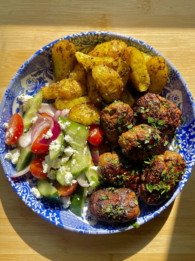 greek meatball bowl